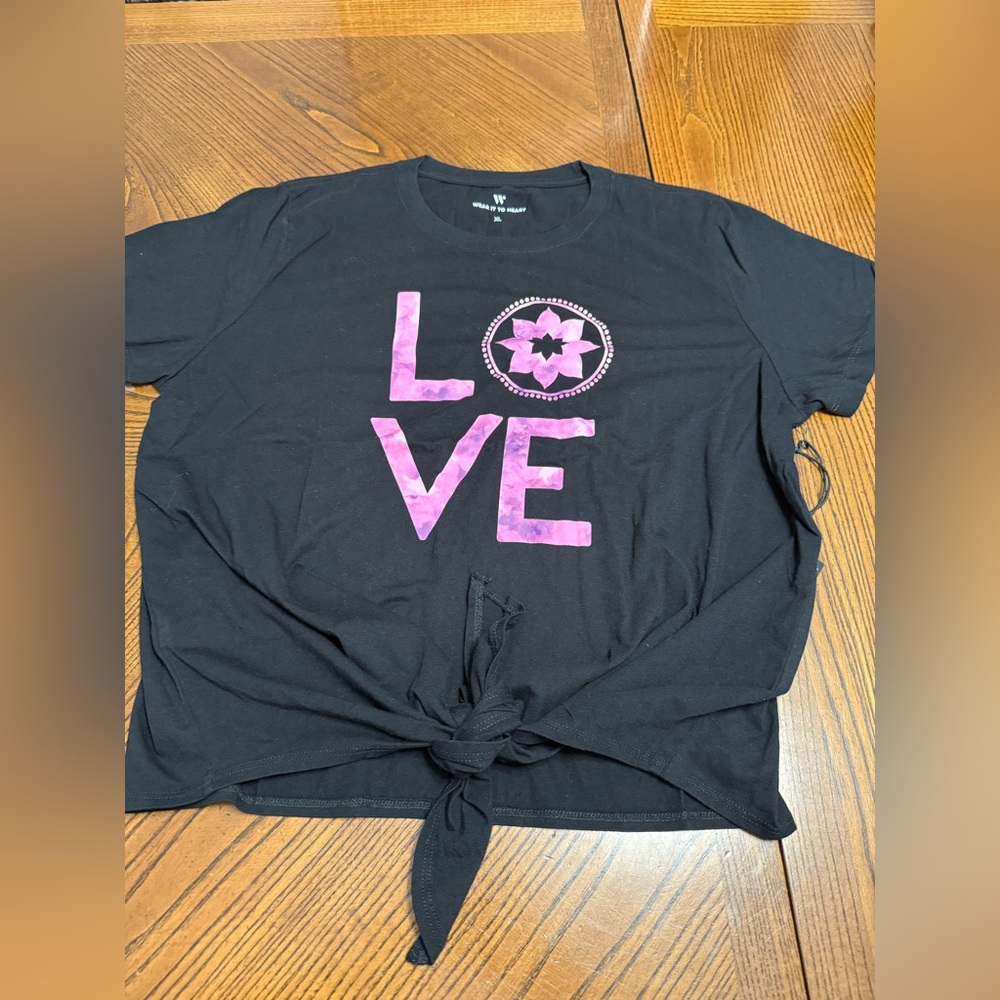 WEAR IT TO HEART ELLA TIE FRONT TEE SHIRT. NWT.